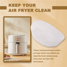 100Pcs Air Fryer Parchment Paper Liners Non-Stick Disposable Liners Basket Unperforated Round Parchment Paper(White)