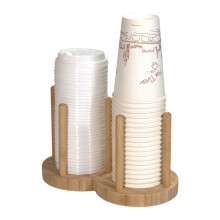 Soporte de Almacenamiento de Vasos Desechables Estante Estante Tazas de Té de Agua Dispensador de Madera con Organizador de Soporte de ExhibicióN de