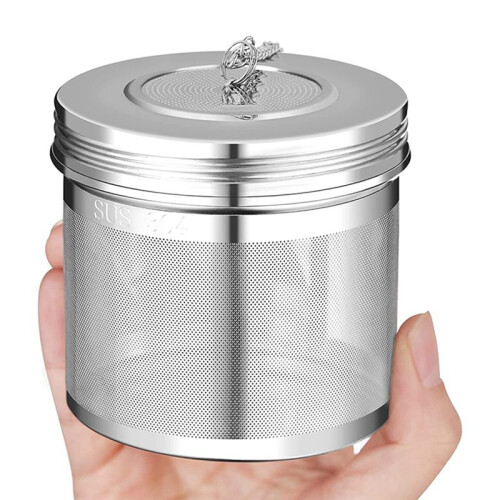 3 Pcs Large Tea  Infuser for Loose Leaf Tea & Spice Infuser for Cooking, Threaded Lid, Extra Fine Mesh Tea Strainer