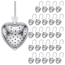 25Pcs Tea Strainer Stainless Steel Tea Infuser Loose,Extended Chain Hook for Seasonings Cup Bottle Party Favors