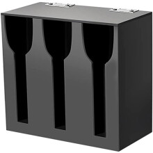 Dispensador de Utensilios de AcríLico, Organizador de Cubiertos con 3 Compartimentos, Soporte Negro para Cubiertos, Cubiertos de PláStico