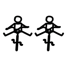 Decorative Bike Frame Decal Set with Cycling Figure Frame-Black