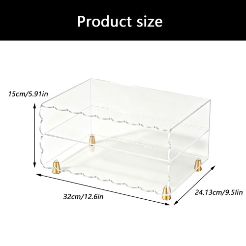Home Office Paper Storage Rack, Clear Acrylic Desktop File Tray 2
