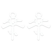 2pcs Bike Frame Accent Decal Set with Cycling Figure Mark-White