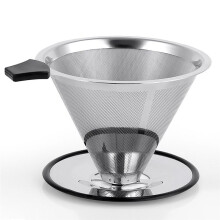 KegelföRmiger Kaffeetropfer Aus Edelstahl, Langsam Tropfender Kaffeefilter, Papierlos und Wiederverwendbar, Ultrafeiner Mikromaschenfilter