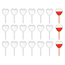 100 Piece Paper Cupcake and Jam Dropper Decoration Set, Plastic Eye Dropper, Dessert Pipette (Heart-Shaped)
