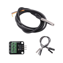 DS18B20 Temperature Sensor Module Kit Waterproof 100CM Digital Sensor Cable Probe Terminal Adapter for