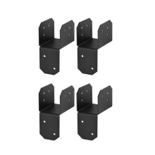 4 Connecteurs D'Ancrage de Solive Noirs pour Poteaux de 2 X 4, Calibre 18, pour Attache de Toit, Capuchon de Poteau pour Maison en Bois A