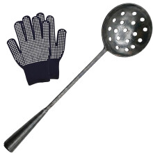 Kaarsengietlepelset, 43 cm/16,9 inch geperforeerde metalen lepel