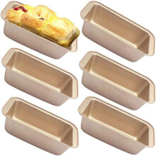 Brotform Laibform für Backen, Antihaft-Kohlenstoffstahl für Backen Von Brot, Toastform, Laibbackform-Set (Golden, 6-Teilig)