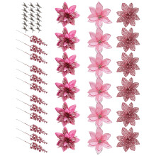 Artificial Trim Flower with Clip Set for Wall Entry Shelf-Pink