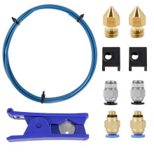 3D-Printerset met Capricorn Premium XS Bowdenbuizen, PTFE-Buizensnijder, Pneumatische Fittingen en MK8-Sokken en Mondstukken