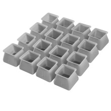 16 Chaise SéRie Piece Leg Cap Silicone Protecteur de Plancher Carré Meubles Table Leg Couverture AntidéRapante-Gris