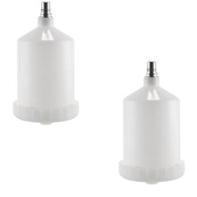 2 Stuks 600Ml Plastic Hvlp Verf Cup Pot voor Sproeier Cup Connector Jet Verfspuit