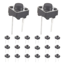 20 Pcs 6x6x5mm Momentary Tactile Tact Push Button 2 Pin DIP Through Hole