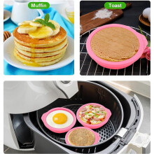4 Pcs Air Fryer Egg Molds, Air Fryer Egg Molds Silicone, for Muffin Lids, Toast, Non-Stick Air Fryer Accessories
