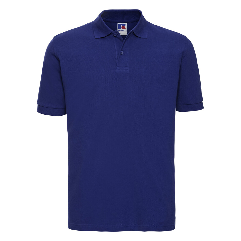 Russell (M, Bright Royal Blue) Mens Classic Cotton Pique Polo Shirt