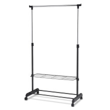 Ensemble de rangement pour garde-robe (2 pièces) – Portant à roulettes avec étagères à chaussures et étagère d'angle à 5 niveaux