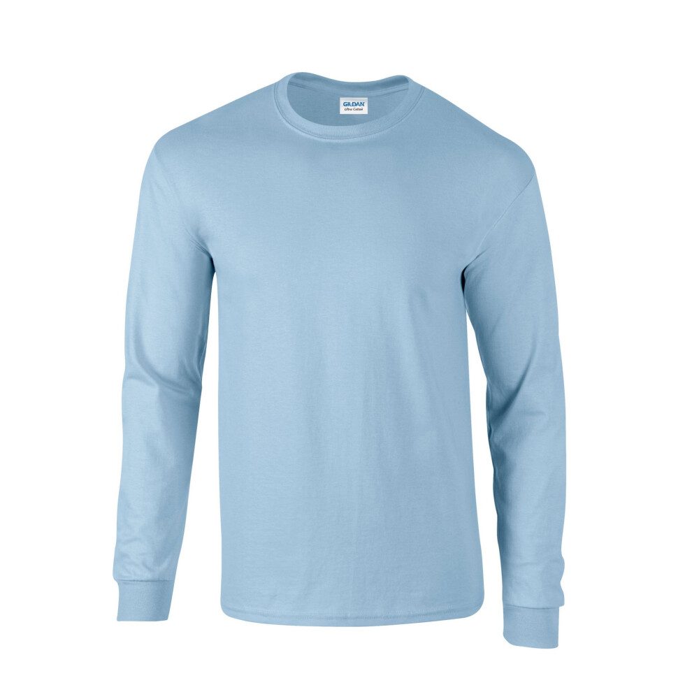 Gildan (Xxl, Light Blue) Unisex Adult Ultra Plain Cotton Long-Sleeved T-Shirt
