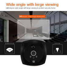 4,5 Inch LCD-Scherm Digitale Deurbel 2MP 145 Nachtzicht PIR Deuroog Elektronische Kijkgaatje Deurcamera Viewer Zwart