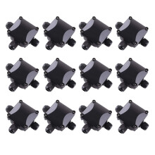 Box Waterproof IP68 External Electrical Junction Box 3 Way Cable Connector Outdoor for 5.5mm-10.2mm (Pack of 12)
