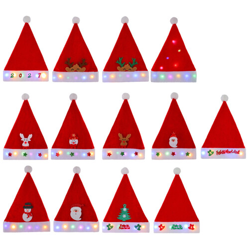 Rote Feiertags-Partykappe mit LED-Lichtern für-04 1