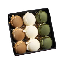 Christmas Baubles with Brushed Coating for-Champagne yellow gre