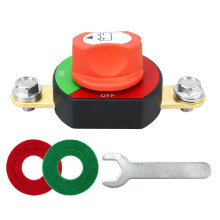 Interruptor de Desconexão de Bateria Rosqueável com Chave e Arruelas, Desconexão de Energia Universal para Carros, Caminhões, RVs e Barcos