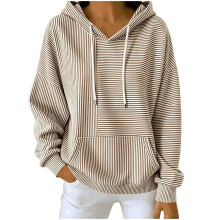 Womens Oversized Hoodies Pullover Sweatshirts Casual-Khaki XXL