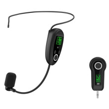 2.4G UHF Wireless Microphone Headset with Handheld Transmitter and Rechargeable Receiver for Teaching, Speech, Amplifier