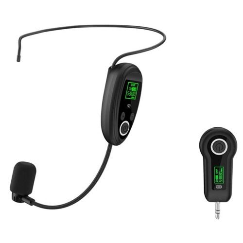 2.4G UHF Wireless Microphone Headset with Handheld Transmitter and Rechargeable Receiver for Teaching, Speech, Amplifier