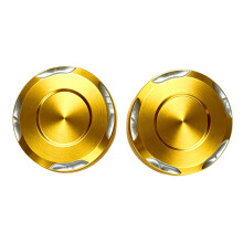 Motorcycle Mirror Base Hole Cover Pair, ABS Trim Covers-Gold