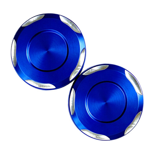 Motorcycle Mirror Base Hole Cover Pair, ABS Trim Covers-Blue