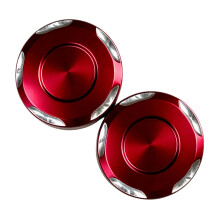 Mirror Hole Cover Pair for Motorcycle Owners, 2 ABS-Red