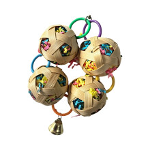 Daily Cage Chew Tearing Toy with Metal Bells for Cockatiels Cage