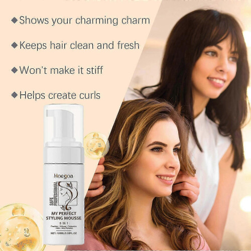 Hair Styling Mousse, Moisturizing, Volumizing, Long Lasting, Shine, Curl, Light, Refreshing ,100ml