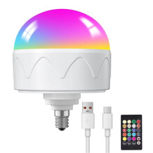 E12 Rechargeable Light Bulbs with Remote 2200mAh Battery Operated Light Bulb Detachable Light Bulb Versatile Lighting