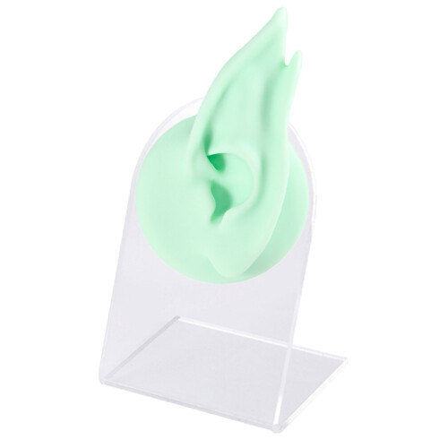 Cosplay Elf Ear Prosthetic, Soft Silicone-Light green right ear