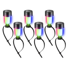 6Pack Solar Pool Lights Colorful RGB LED, Suitable for Ground/Metal Frame Pools Outdoor Pool Lighting