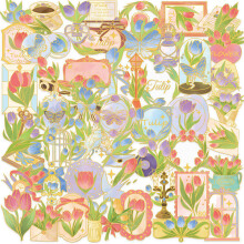 Journal Cover Trim PET-bloem zelfklevend label Set van 50