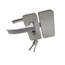 Glass Sliding Door Lock Set, Silver Tone-Double door left ope