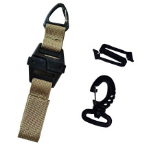Top clip camp gear form for outdoor belt, bag Webbing-Khaki 1