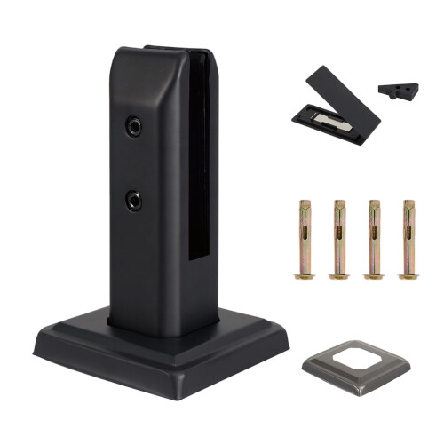 Pool Railing Support Clamp for Steel Glass-Flat black 160mm
