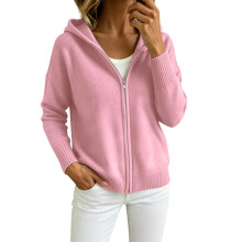 Cardigan à manches longues en tricot côtelé avec-Rose S