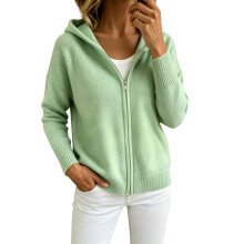 Cardigan à manches longues en tricot côtelé avec-Vert clair XXL