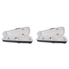 2X Violin Case 4/4 Size Professional Triangular Shape Violin Hard Case -Silver Inside Violin Parts New