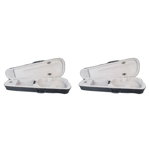 2X Violin Case 4/4 Size Professional Triangular Shape Violin Hard Case -Silver Inside Violin Parts New