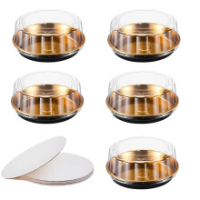 Covered Cake Display Box with Clear Lid, Round Dessert Tray-5