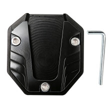 Bike Parking Side Stand Pad with Aluminum Plate, Textured-Black