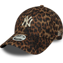 New Era Womens 9FORTY Cosy NY Yankees MLB Baseball Cap - Leopard Brown